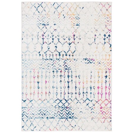 Safavieh 10 x 13 ft. Tulum Power Loomed Rectangle Area Rug Ivory & Blue TUL270C-10